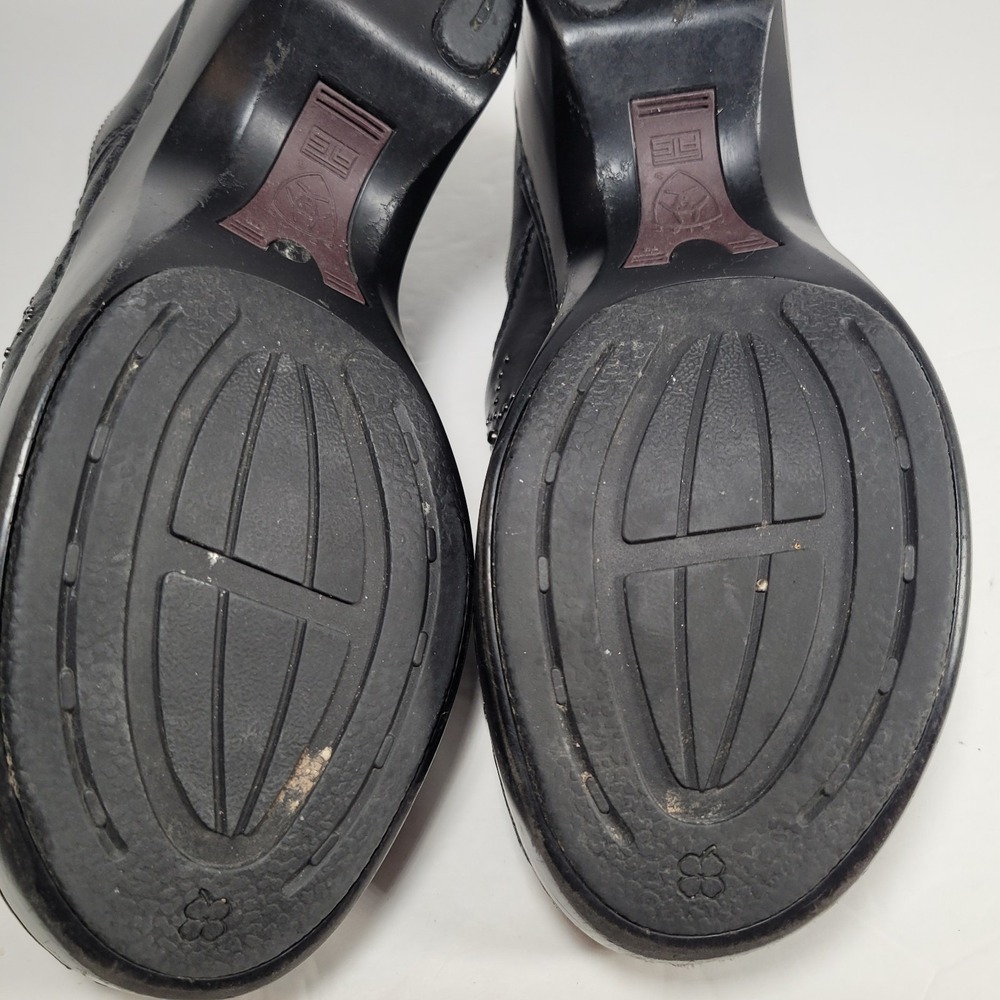 ARIAT Western Black Leather Studded Clog Women 10B Black Slip On Shoes - Picture 10 of 11